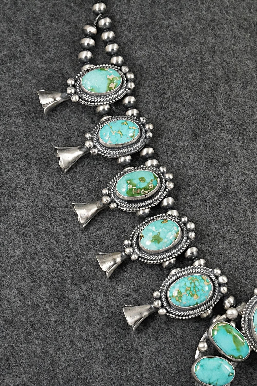 Turquoise & Sterling Silver Squash Blossom Set - Bobby Johnson