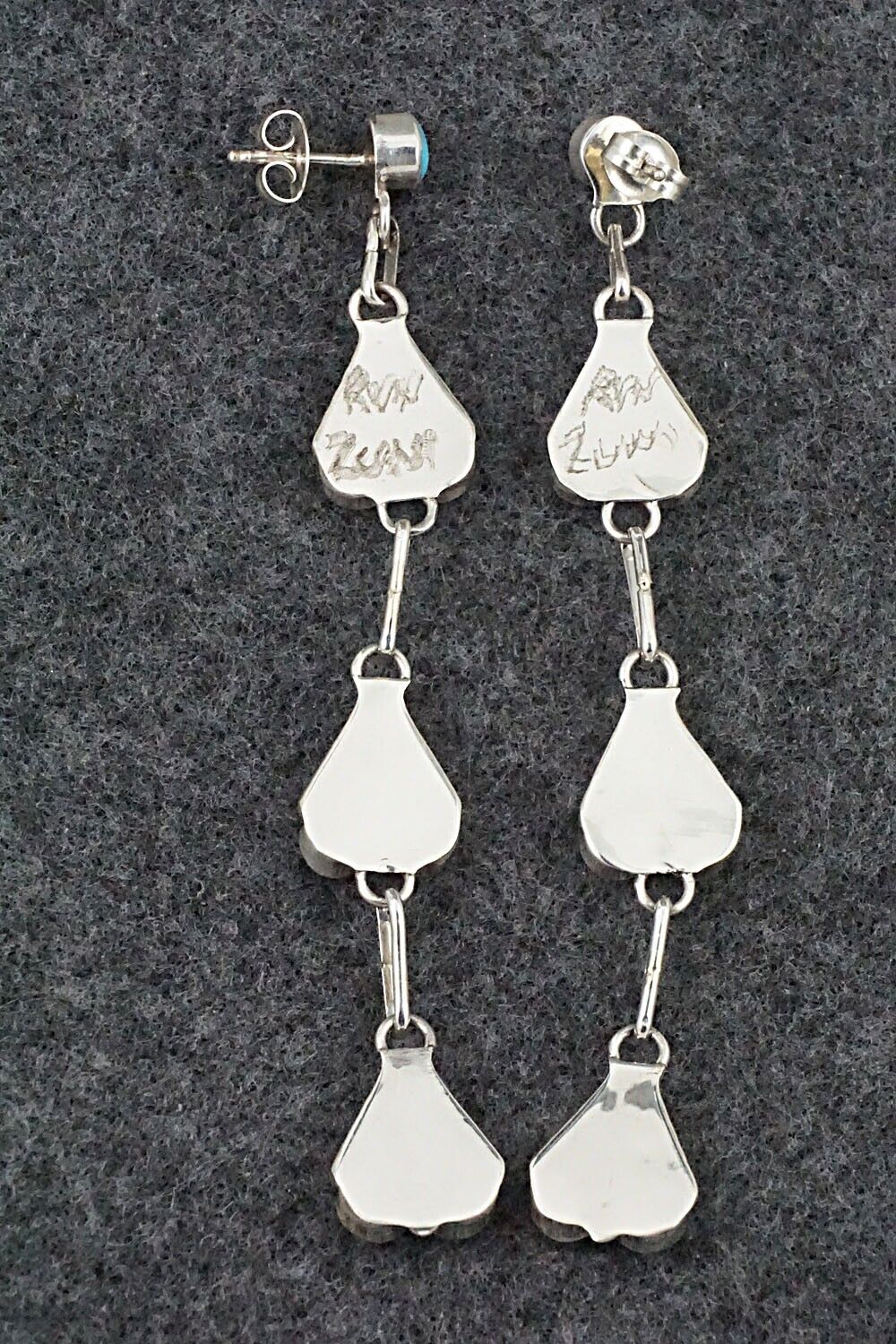 Turquoise and Sterling Silver Earrings - Velda Nastacio