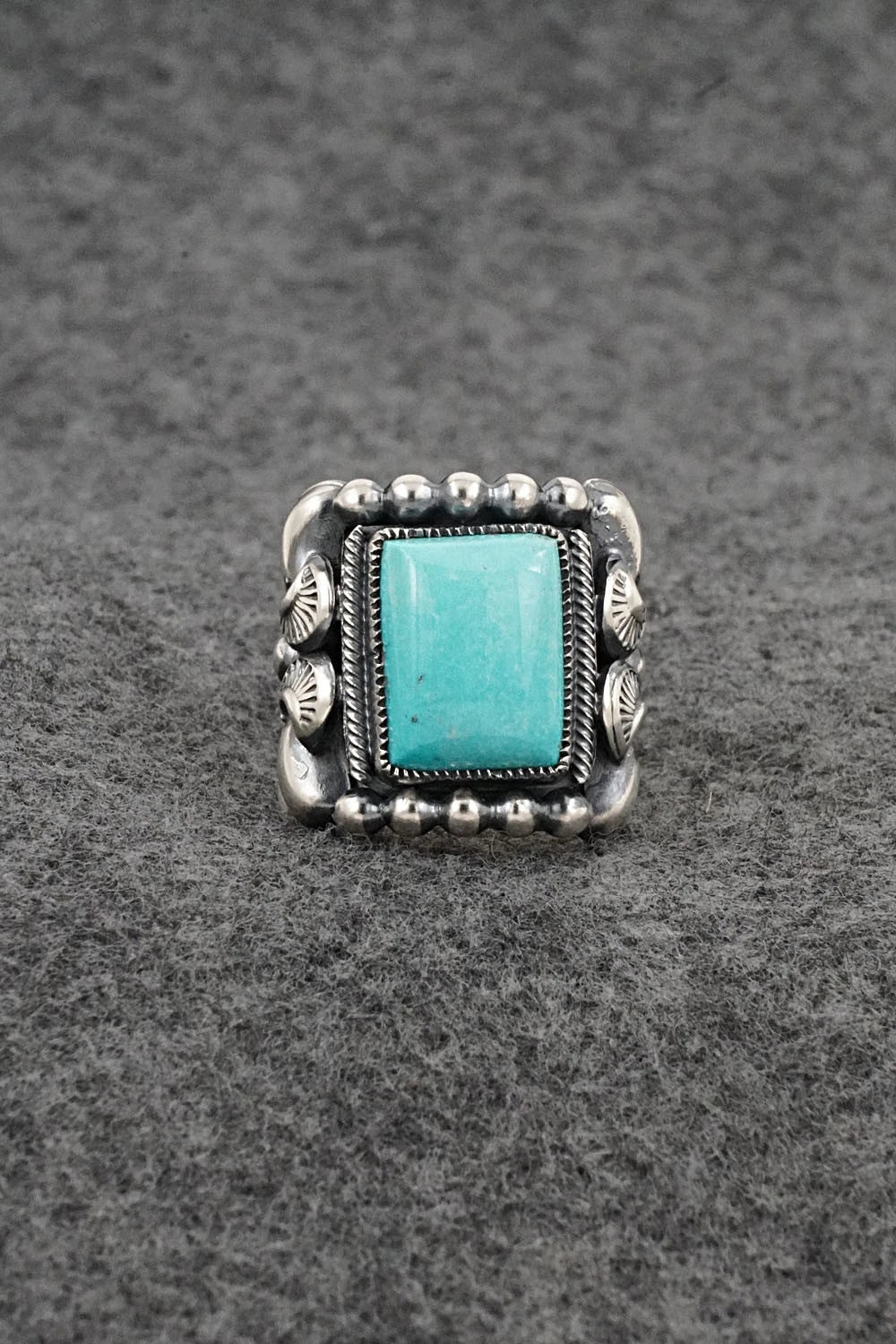 Turquoise & Sterling Silver Ring - Delbert Gordon - Size 7.5