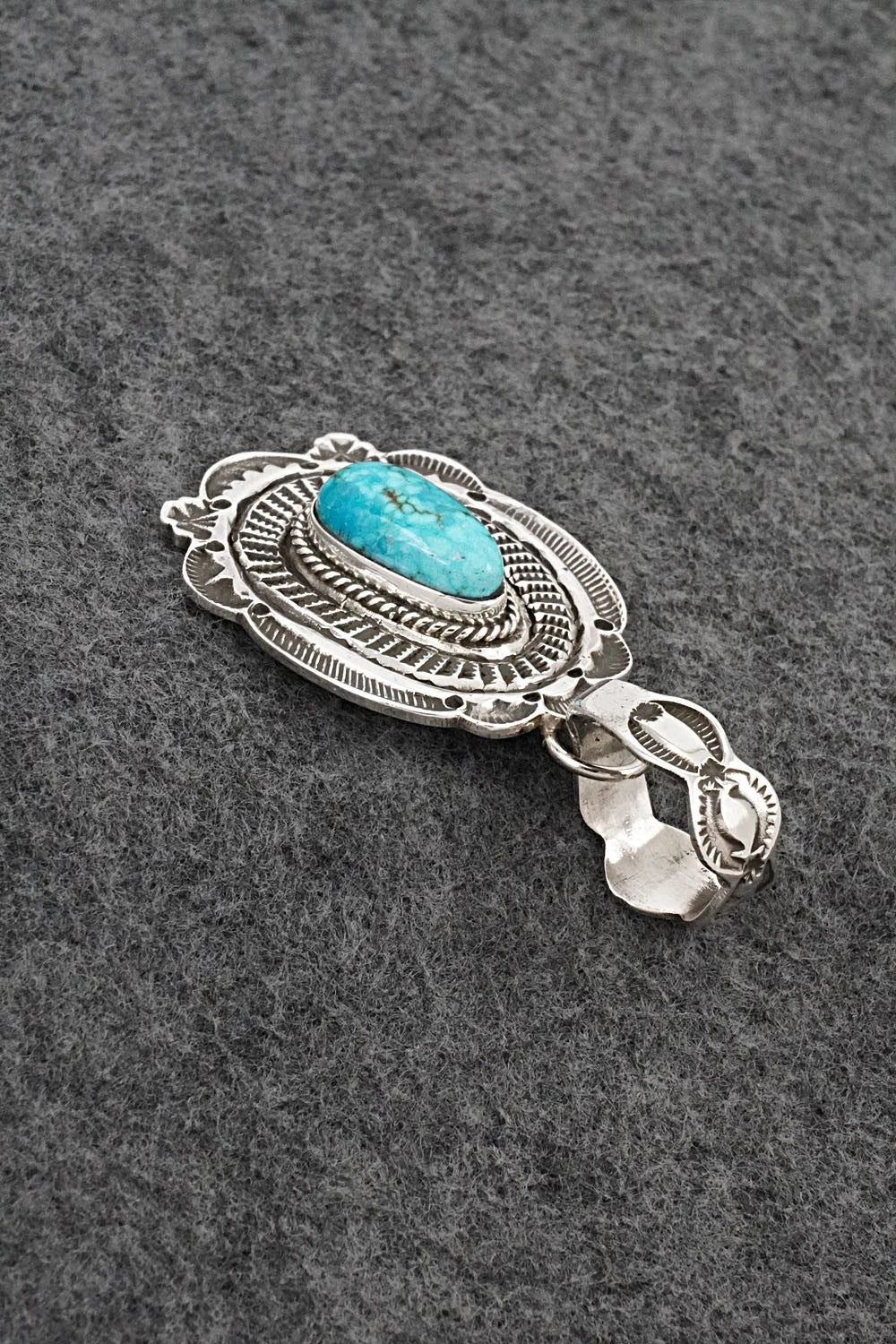 Turquoise & Sterling Silver Pendant - Leonard Maloney