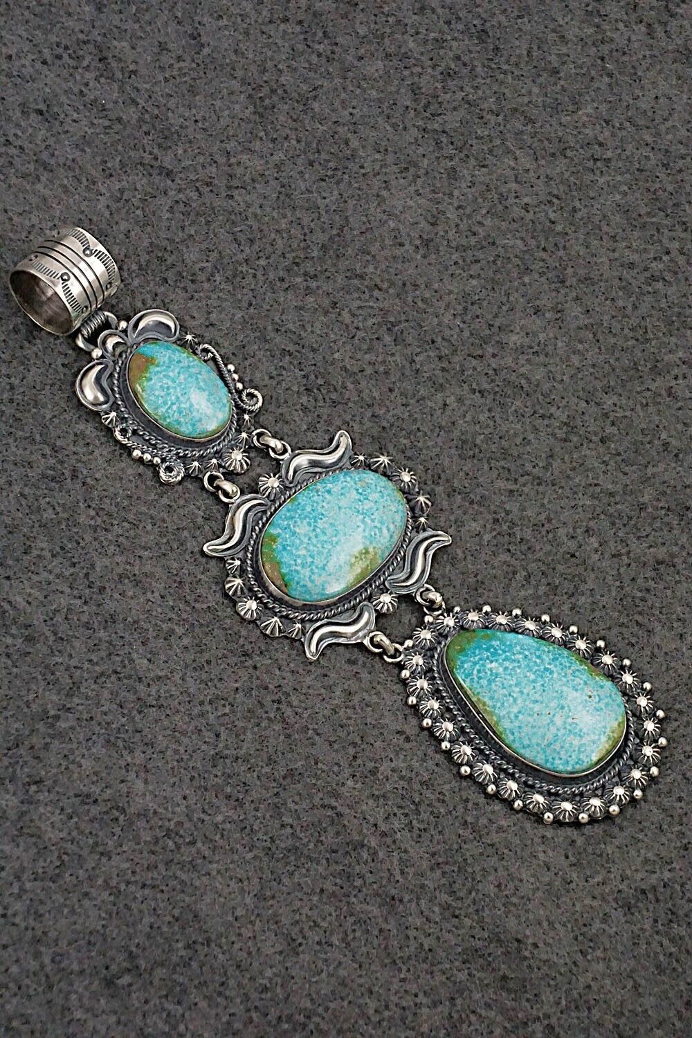 Turquoise & Sterling Silver Pendant - Raymond Delgarito