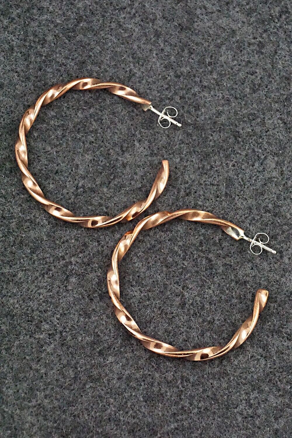 Copper Hoop Earrings - Elaine Tahe