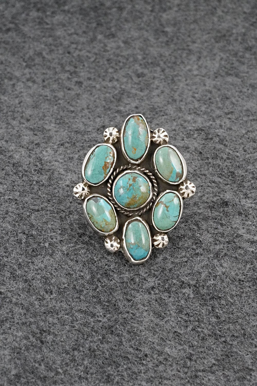 Turquoise & Sterling Silver Ring - Priscilla Reeder - Size 8.5