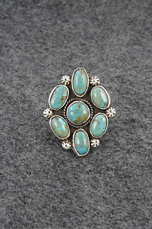 Turquoise & Sterling Silver Ring - Priscilla Reeder - Size 8.5