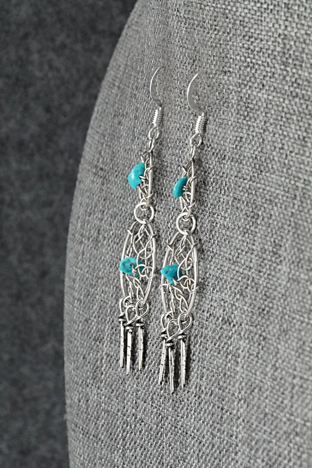 Turquoise & Sterling Silver Earrings - Lorenzo Arviso Jr.