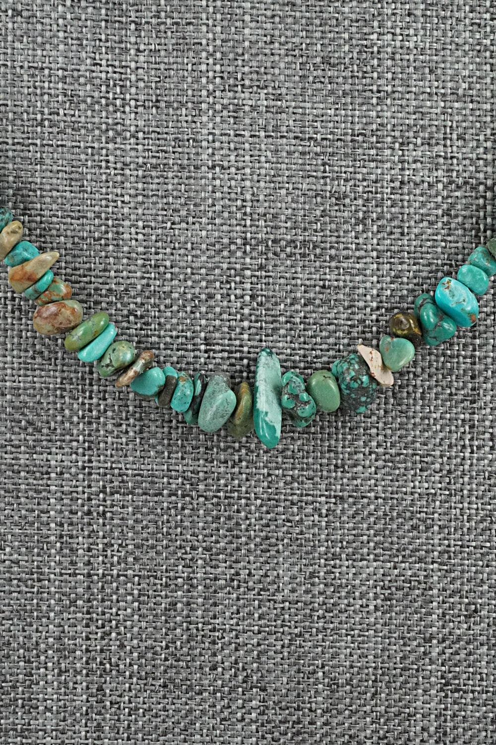Turquoise & Sterling Silver Necklace 38" - Doreen Jake