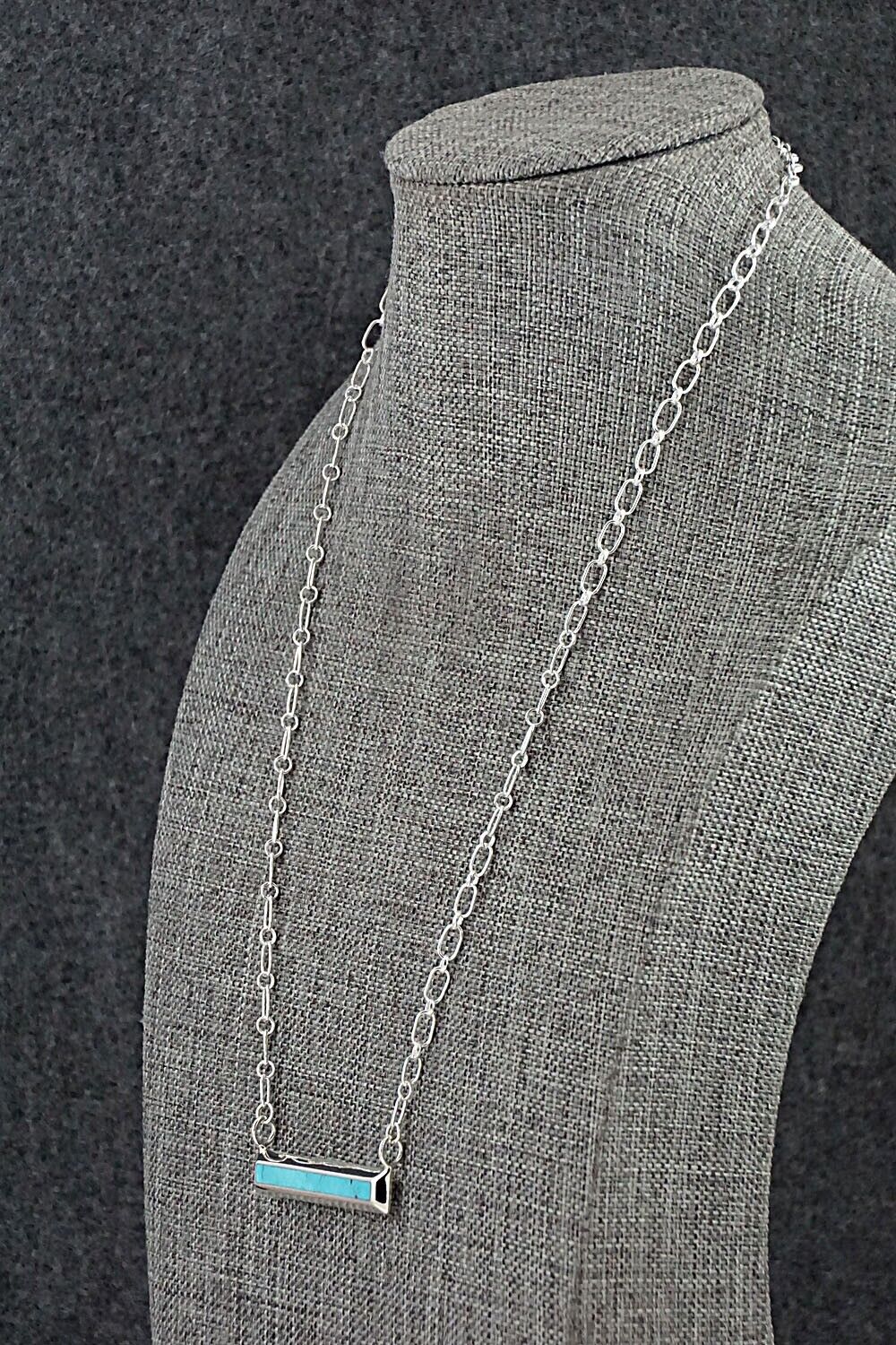Turquoise & Sterling Silver Necklace - Troy Natachu