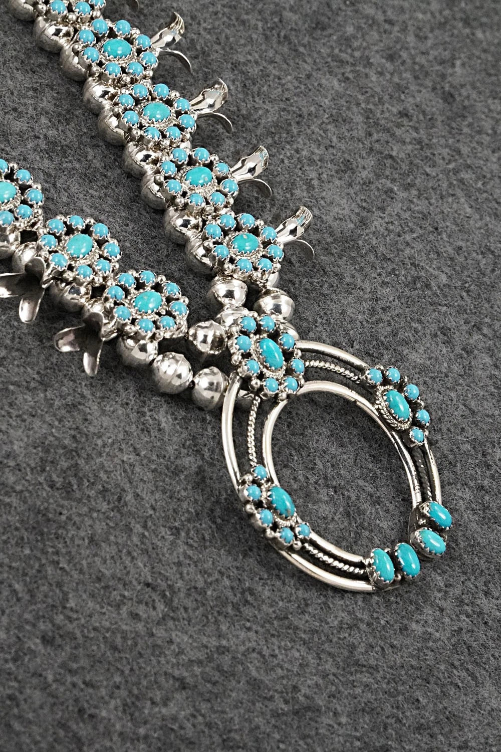 Turquoise & Sterling Silver Squash Blossom Set - Nathaniel Kurley