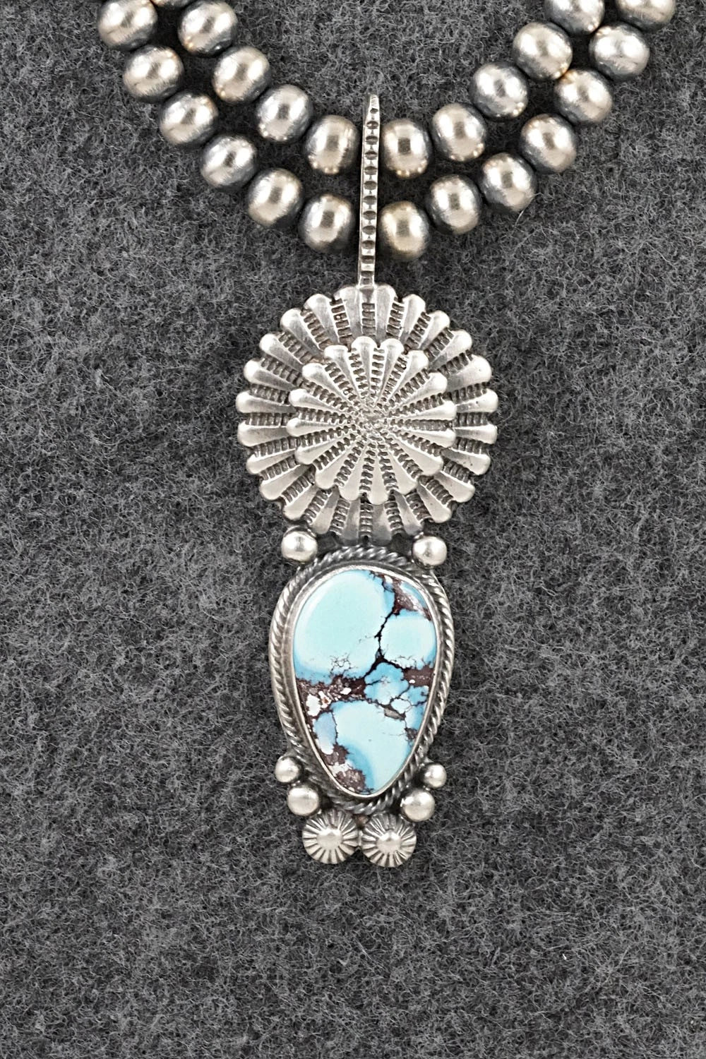 Turquoise & Sterling Silver Necklace - Tom Lewis