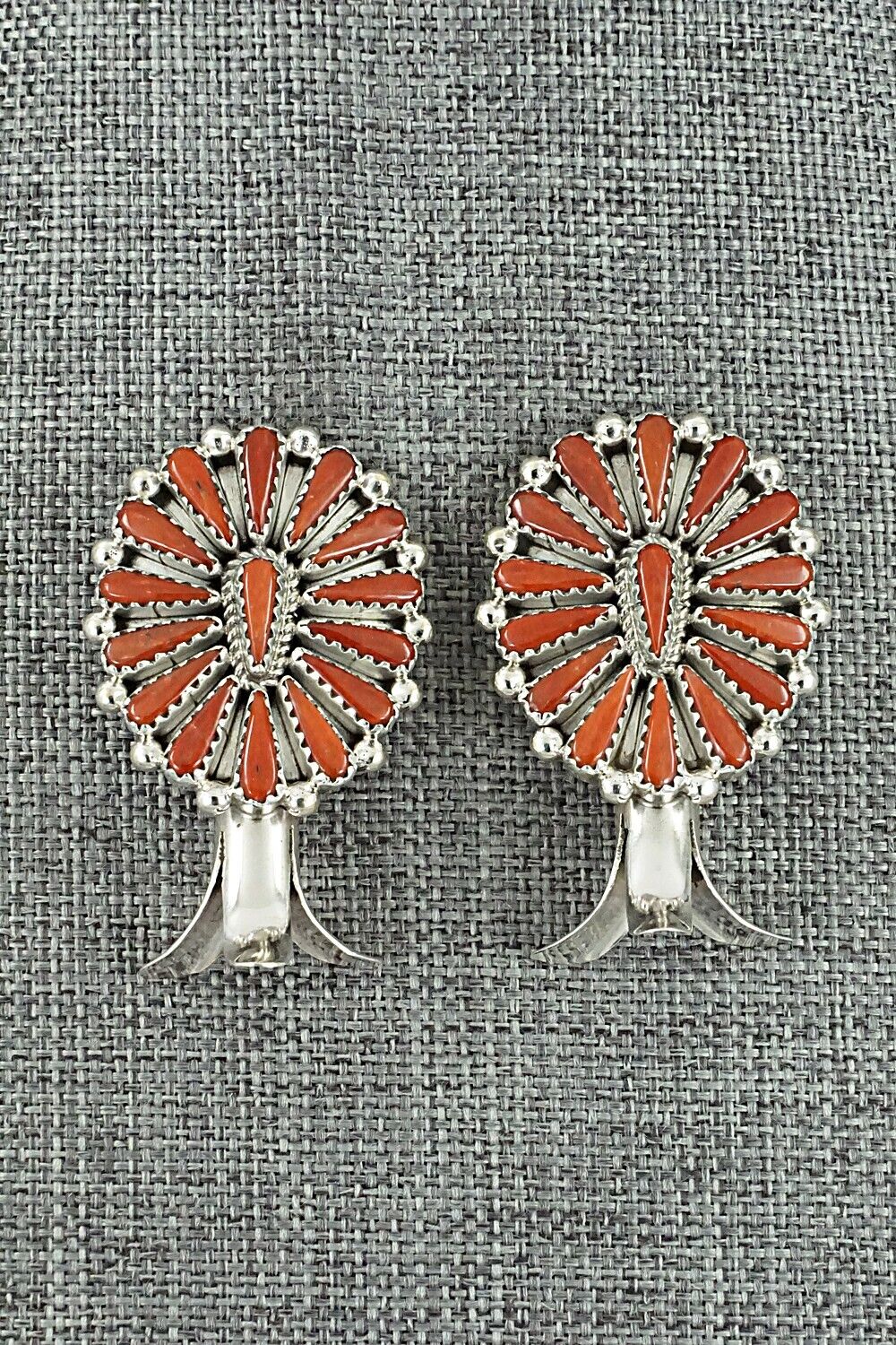 Coral & Sterling Silver Squash Blossom Set - Kyle Wilson