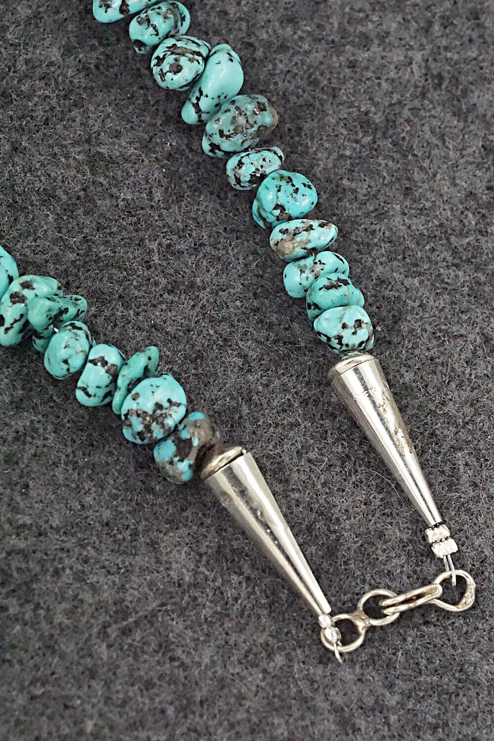 Turquoise & Sterling Silver Necklace 22" - Louise Joe