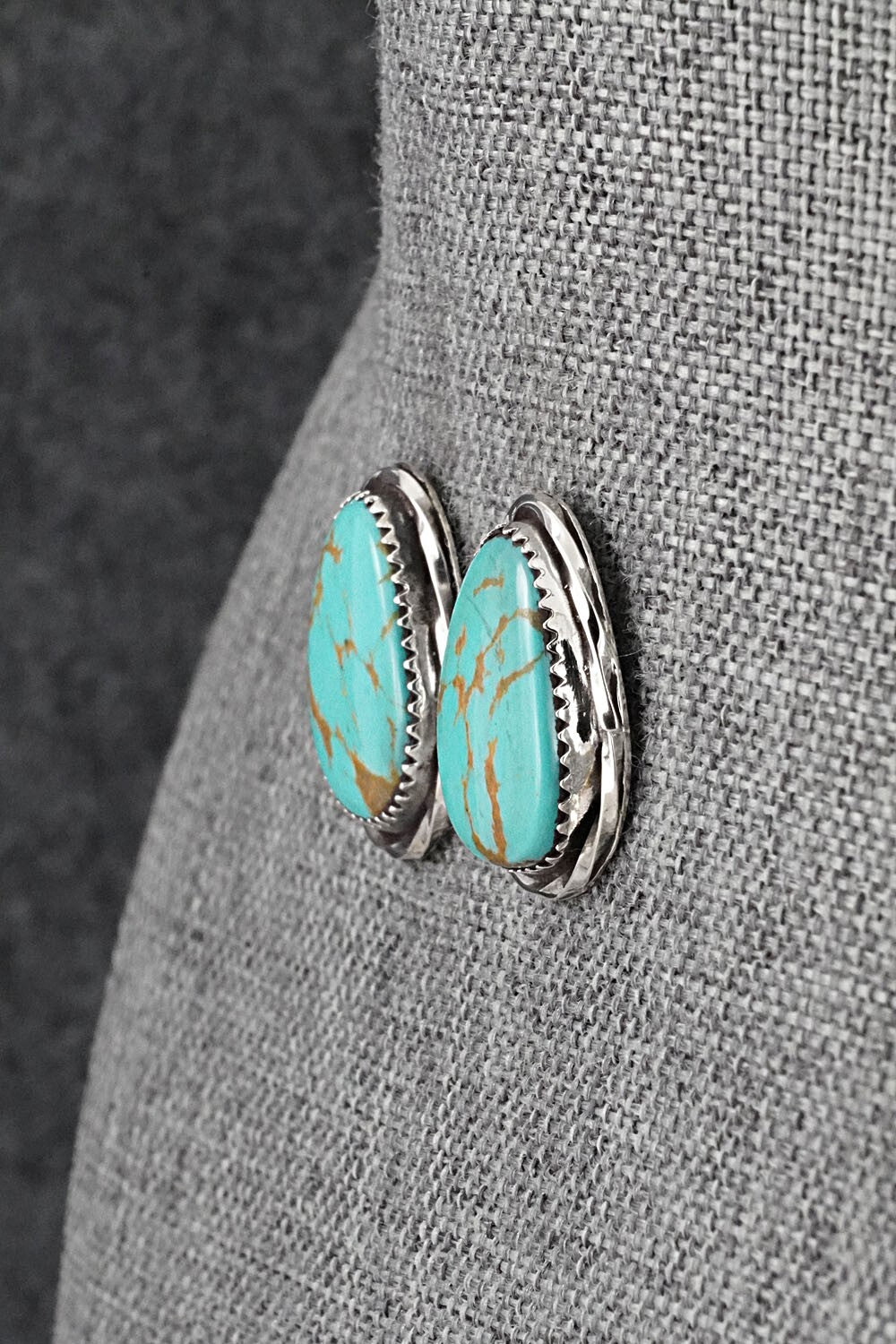 Turquoise & Sterling Silver Earrings - Ernest Hawthorne