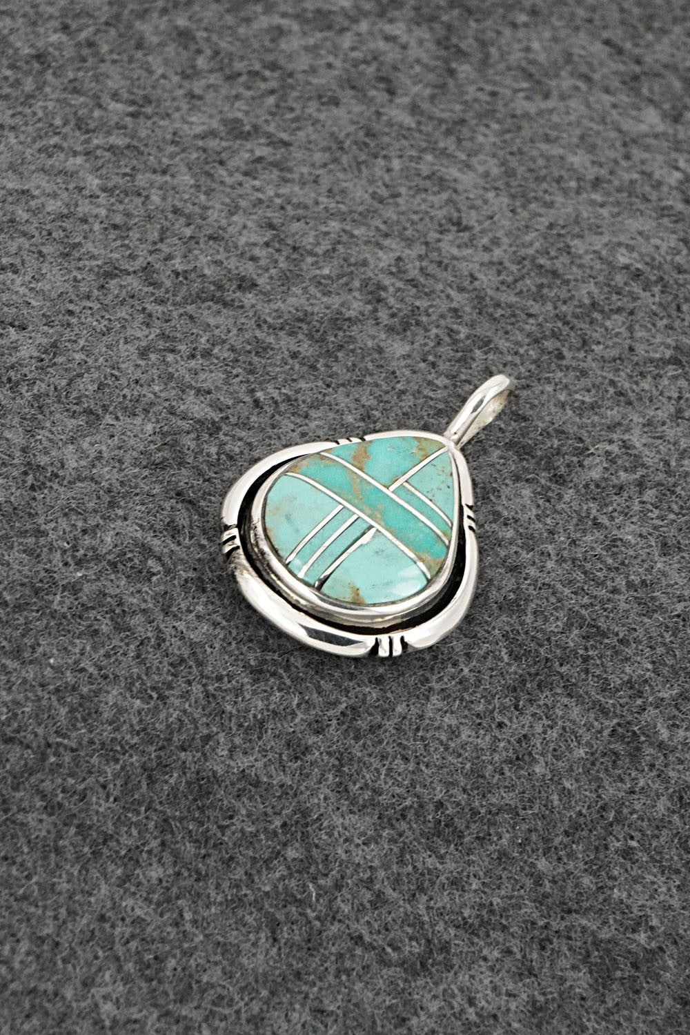 Turquoise & Sterling Silver Pendant - Joseph Martinez