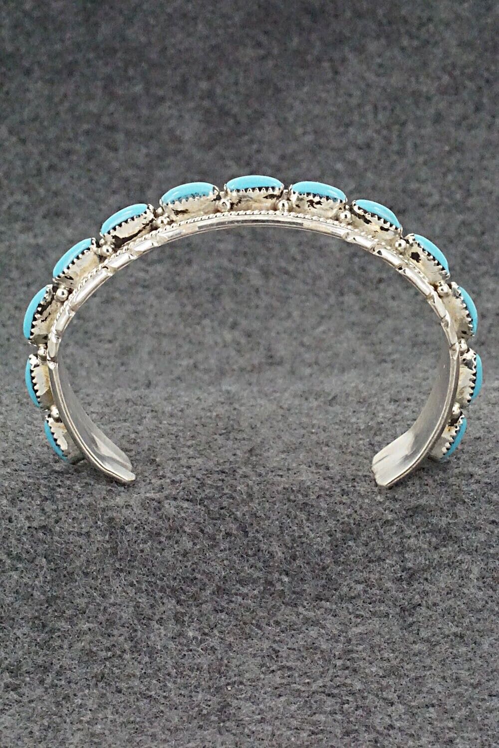 Turquoise & Sterling Silver Bracelet - Leland Kaamasee