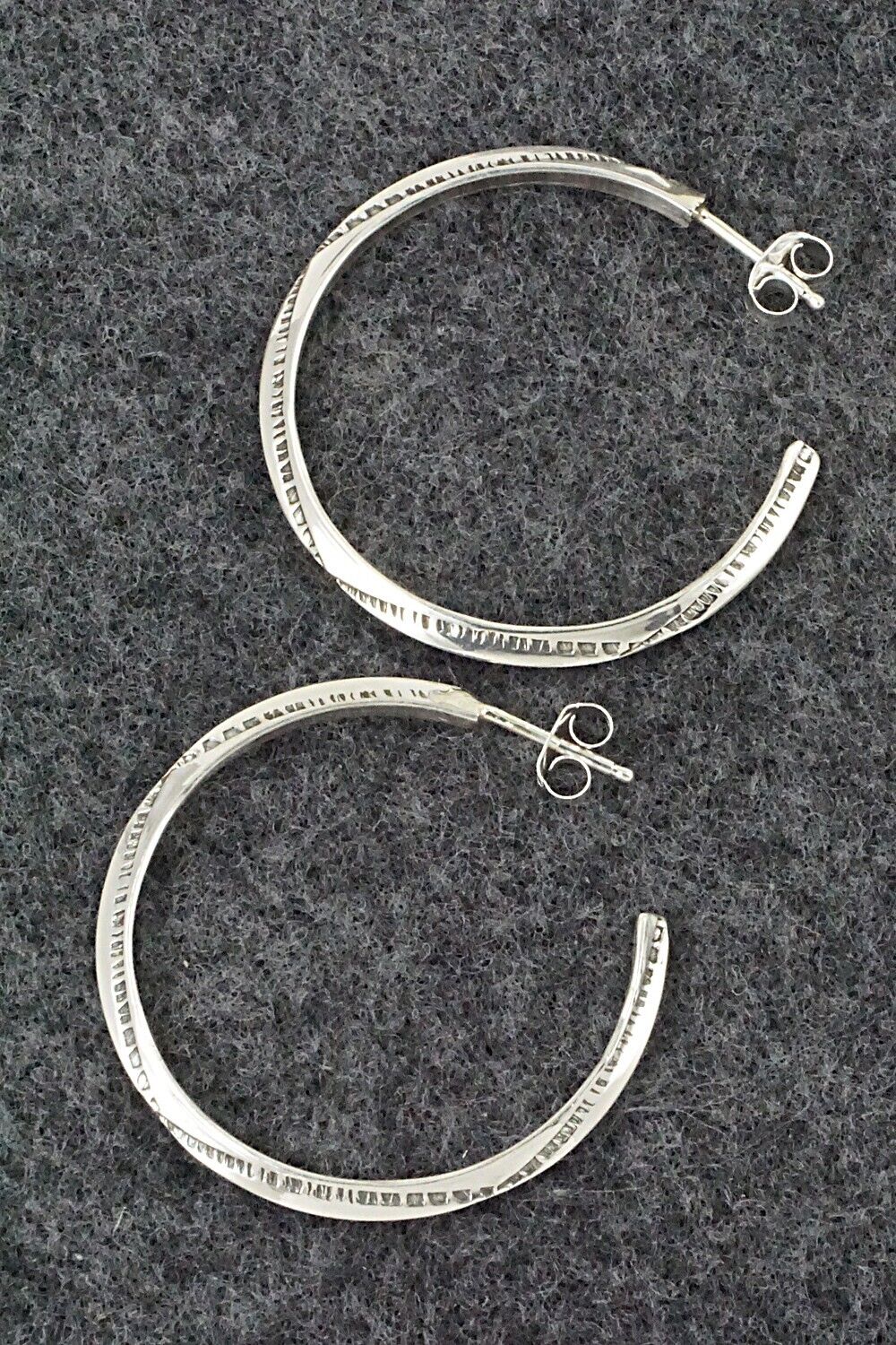 Sterling Silver Hoop Earrings - Elaine Tahe