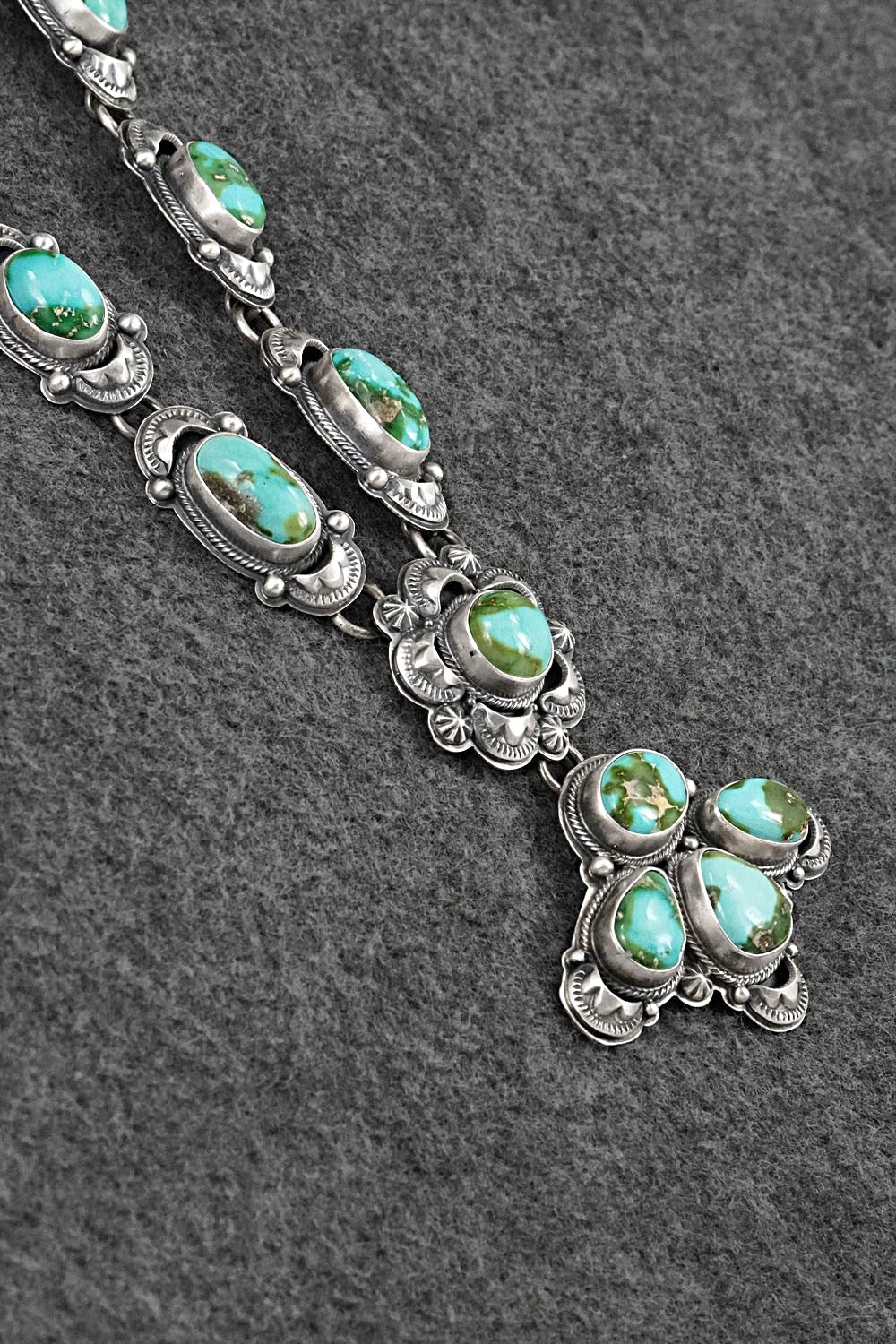 Turquoise & Sterling Silver Necklace and Earrings Set - Randy Boyd