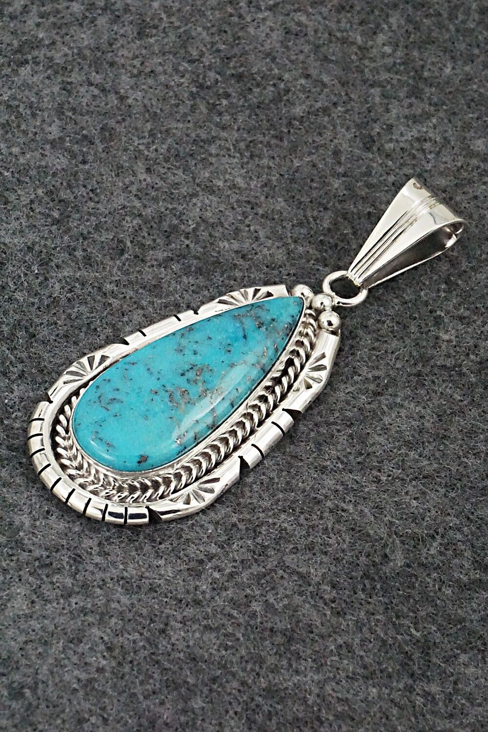 Turquoise & Sterling Silver Pendant - Samuel Yellowhair