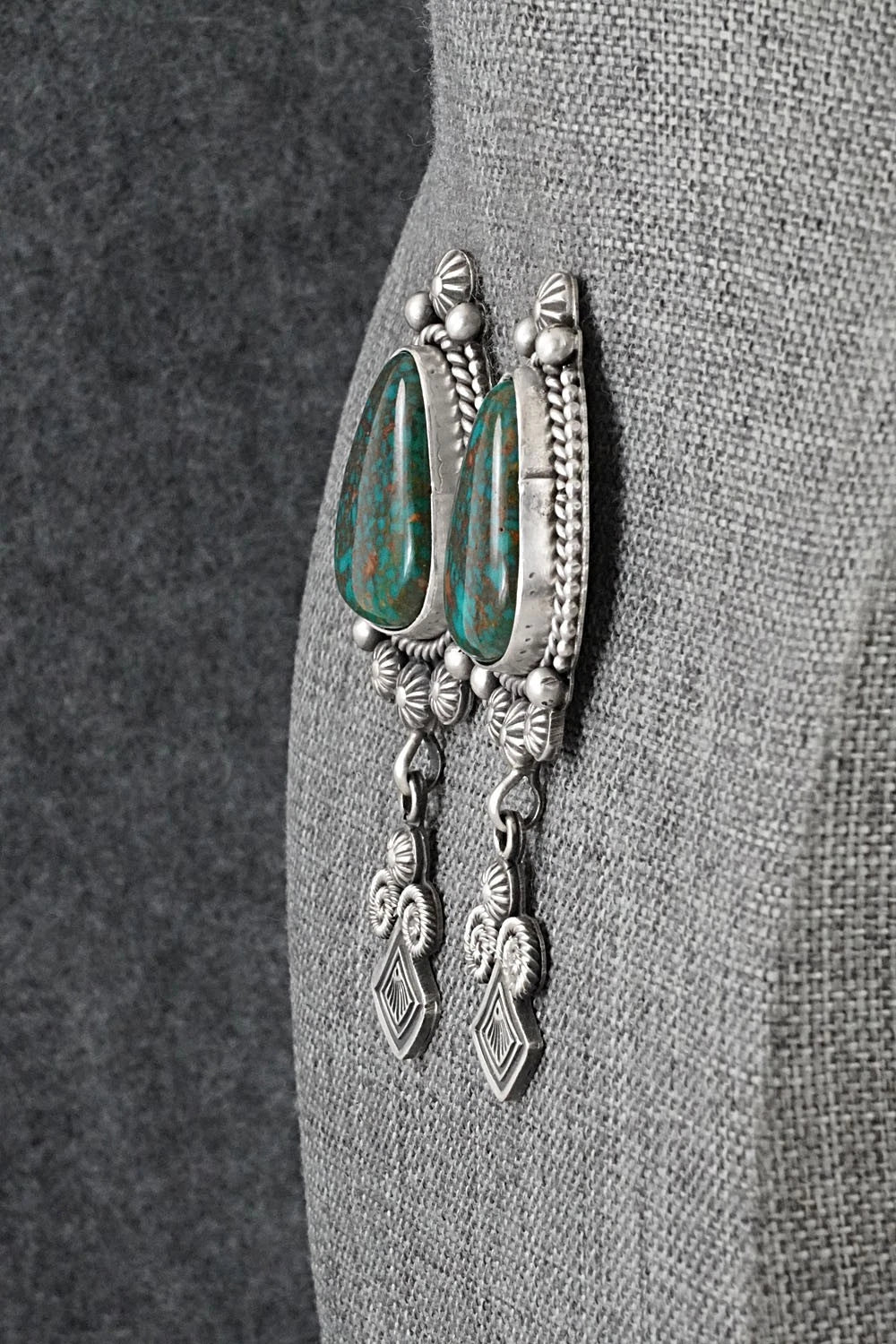 Turquoise & Sterling Silver Earrings - Michael Calladitto