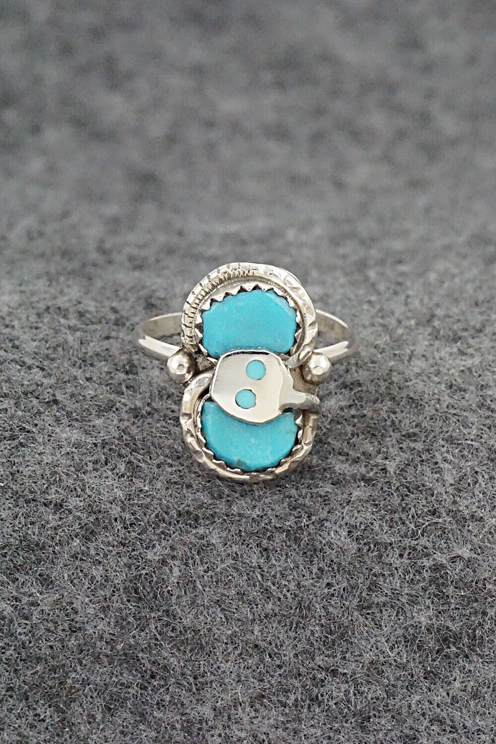 Turquoise & Sterling Silver Ring - Joy Calavaza - Size 6.5