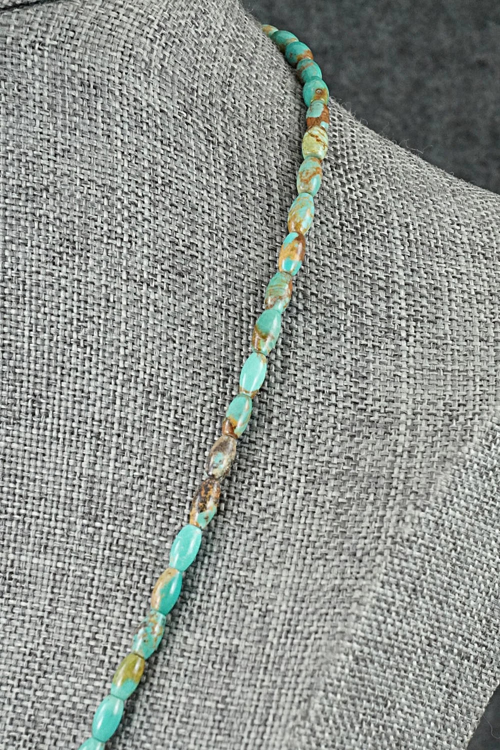 Turquoise & Sterling Silver Necklace 17" - Doreen Jake