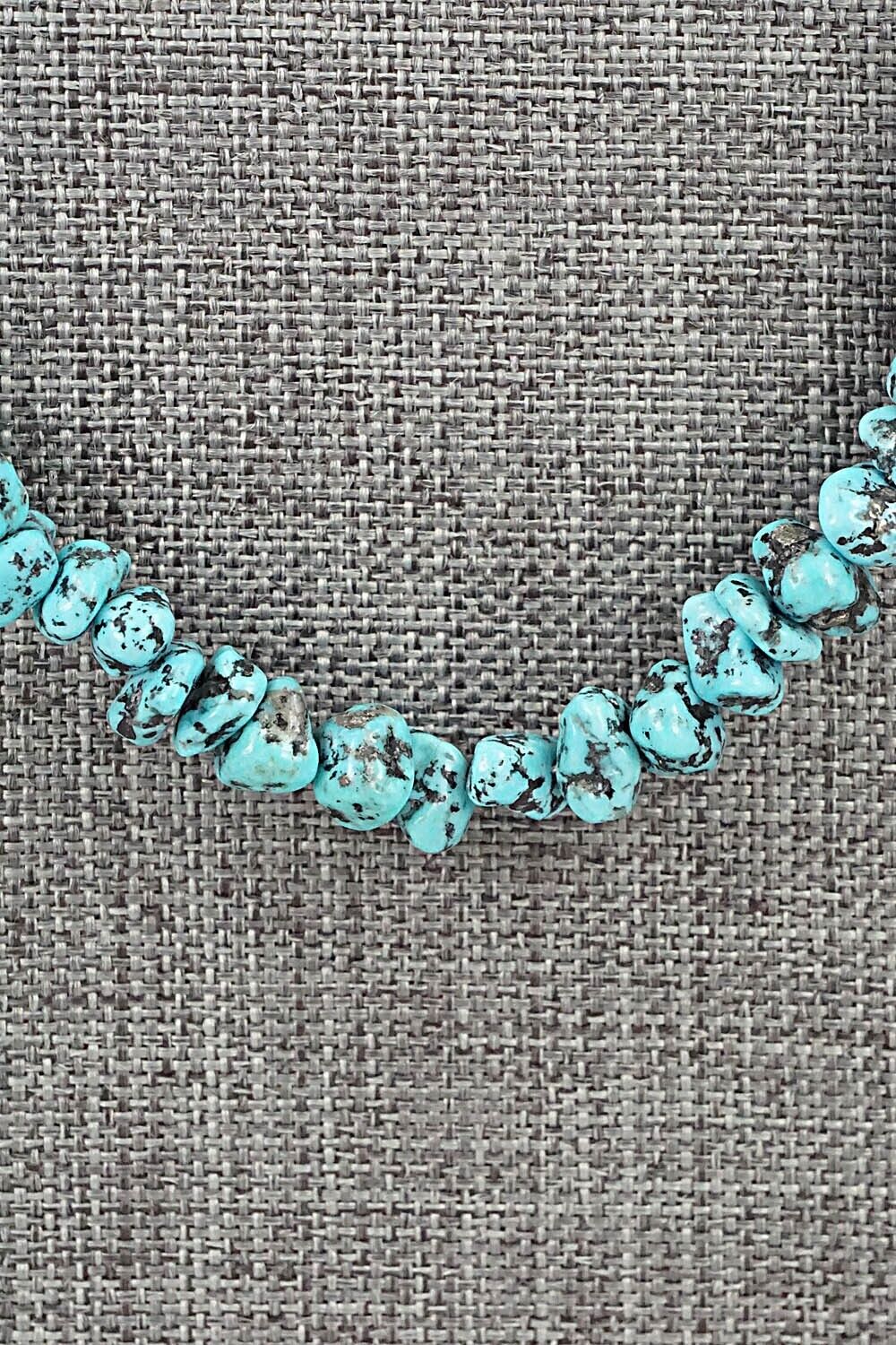 Turquoise & Sterling Silver Necklace 22" - Louise Joe