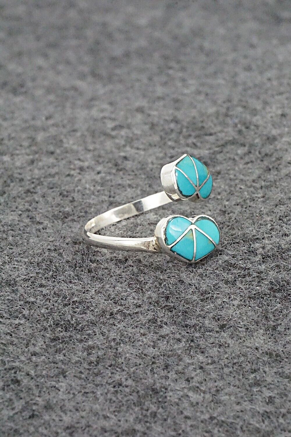 Turquoise & Sterling Silver Ring - Gina Dosedo - Size 8 Adj.