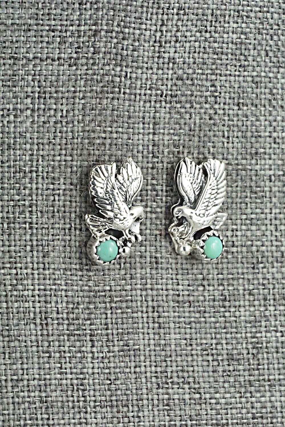 Turquoise & Sterling Silver Earrings - Elaine Shirley