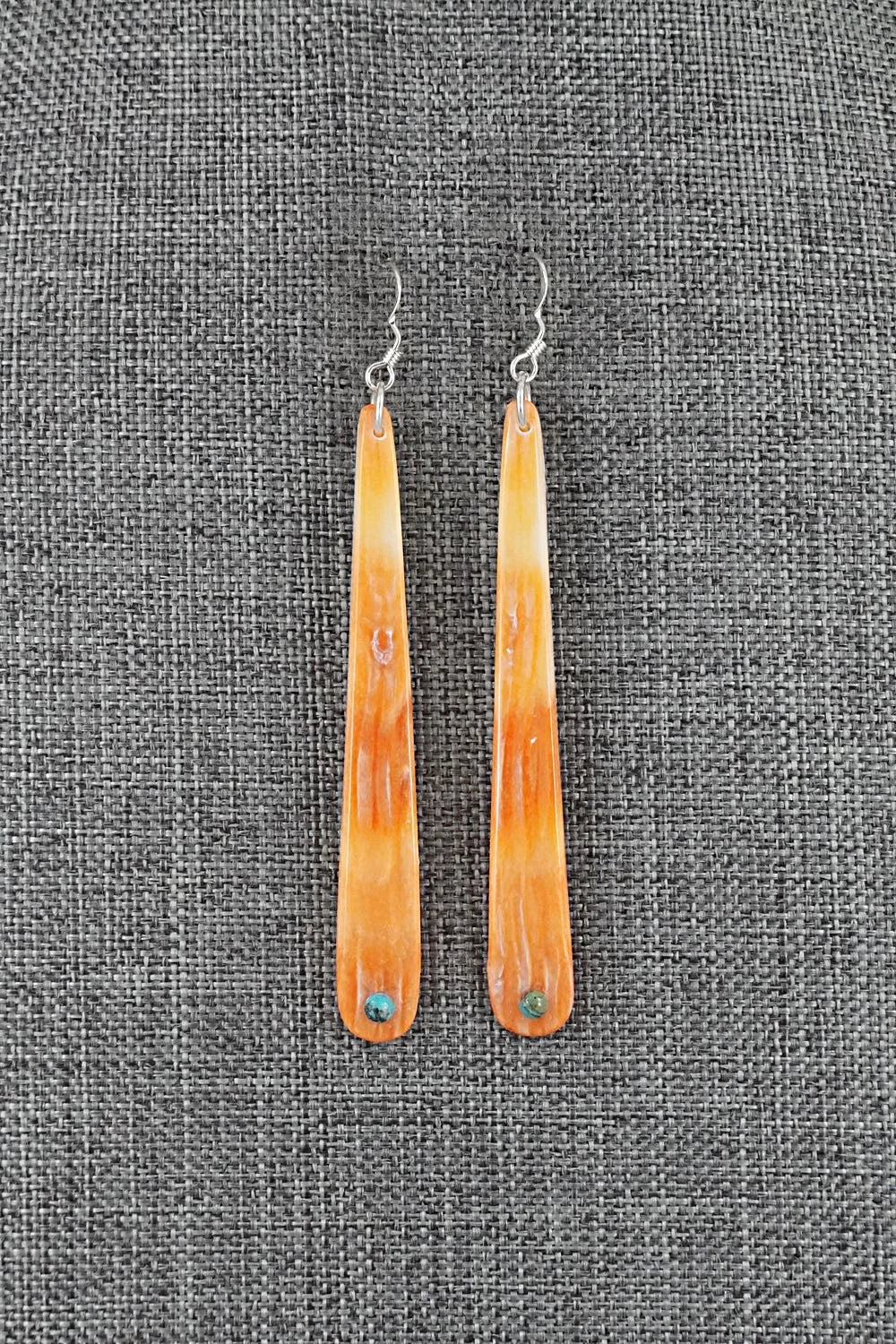 Spiny Oyster, Turquoise & Sterling Silver Earrings - Jesus Espino