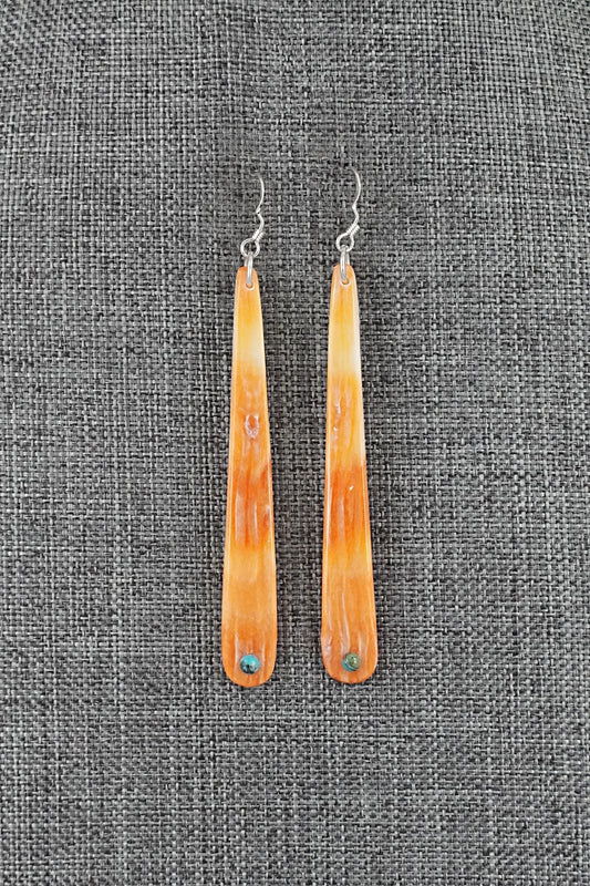 Spiny Oyster, Turquoise & Sterling Silver Earrings - Jesus Espino