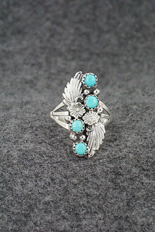 Turquoise & Sterling Silver Ring - Jerryson Henio - Size 9