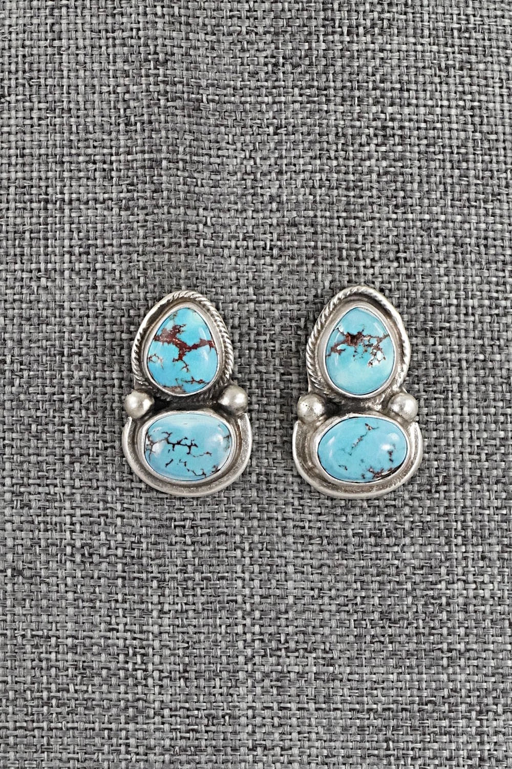 Turquoise & Sterling Silver Necklace and Earrings Set - Kathleen Livingston
