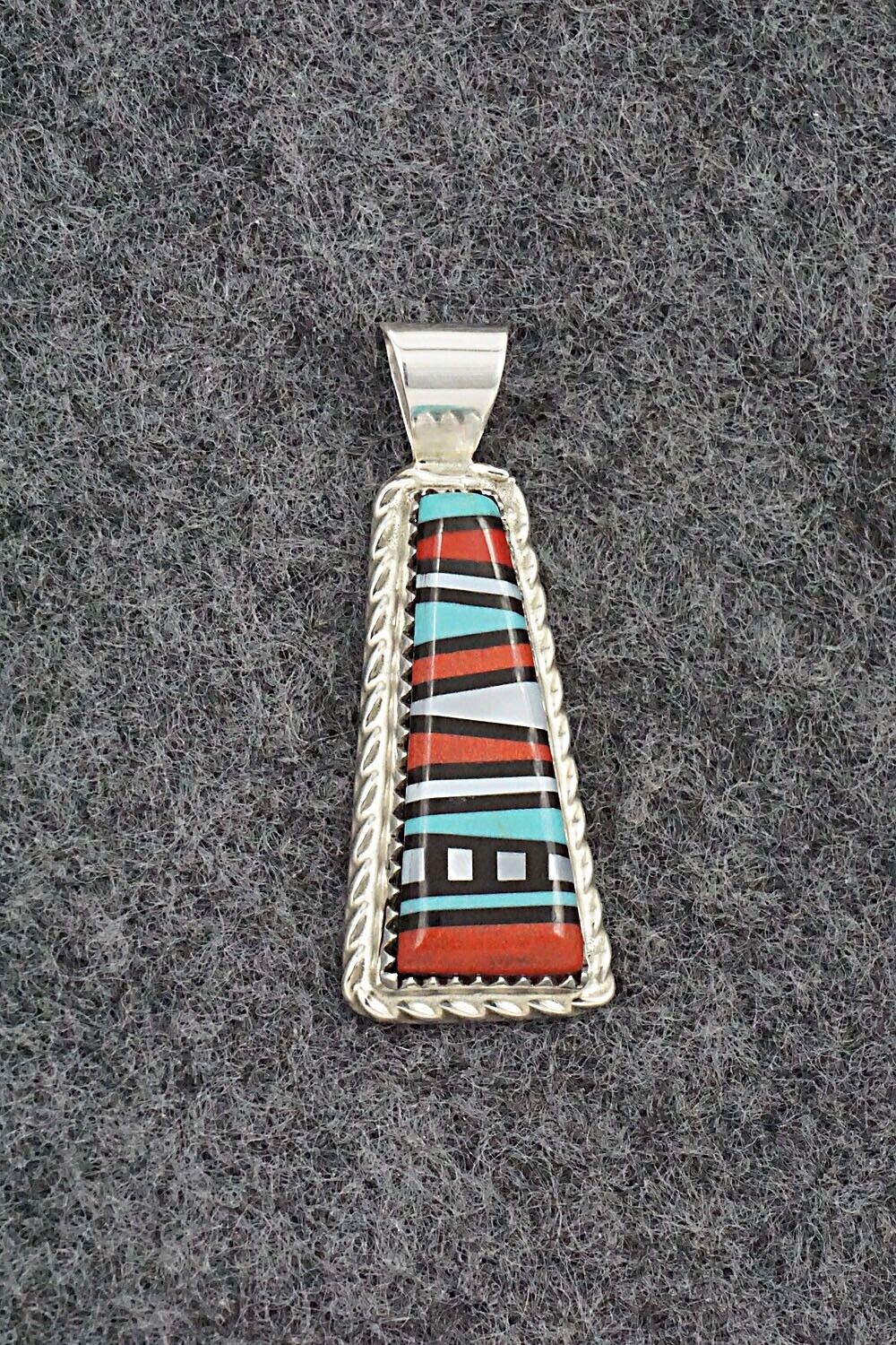 Multi Stone & Sterling Silver Pendant - Victor Martza