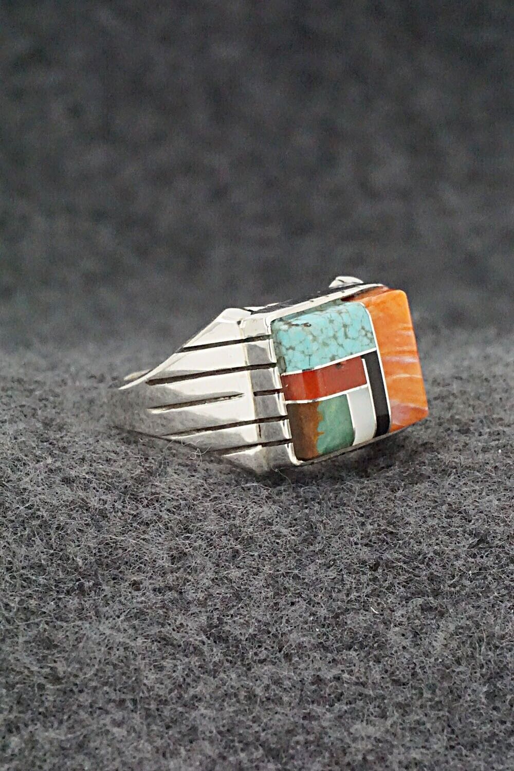 Multi-Stone & Sterling Silver Ring - Trevor Jack - Size 10