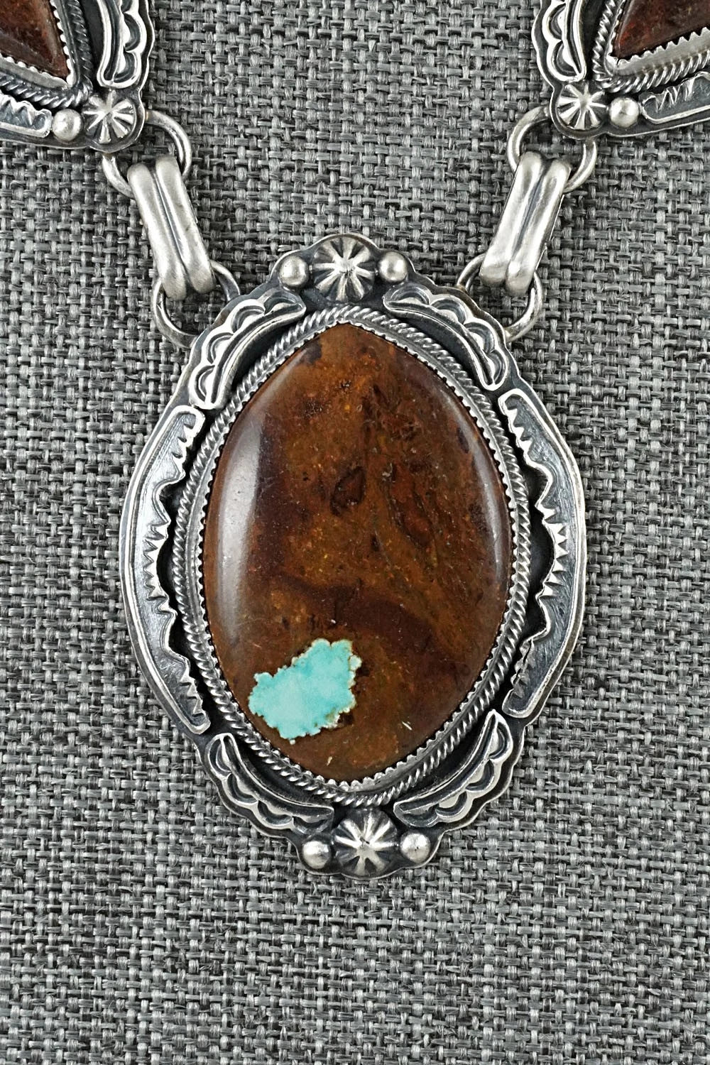Turquoise & Sterling Silver Necklace and Earrings Set - Randy Boyd