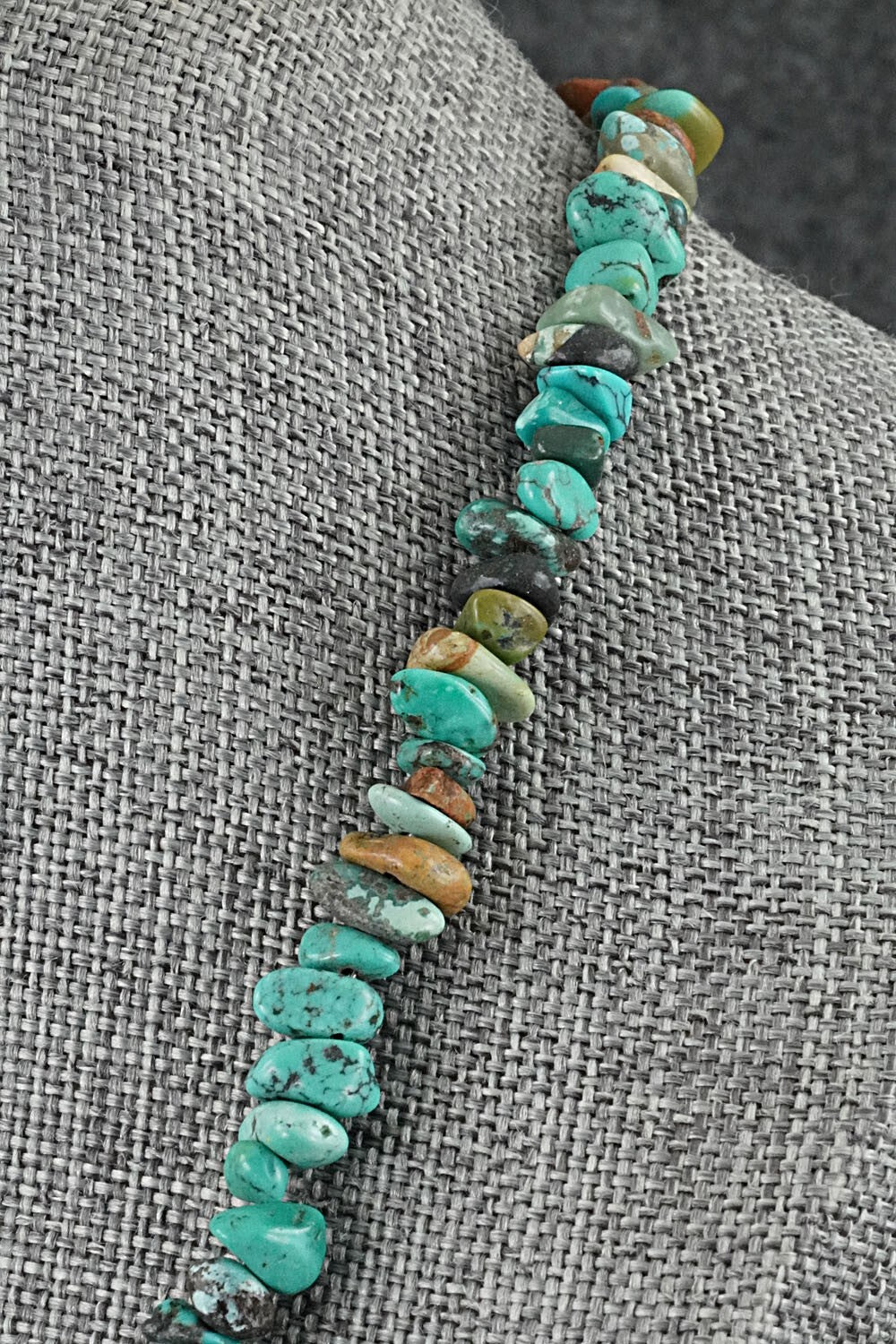 Turquoise & Sterling Silver Necklace 38" - Doreen Jake