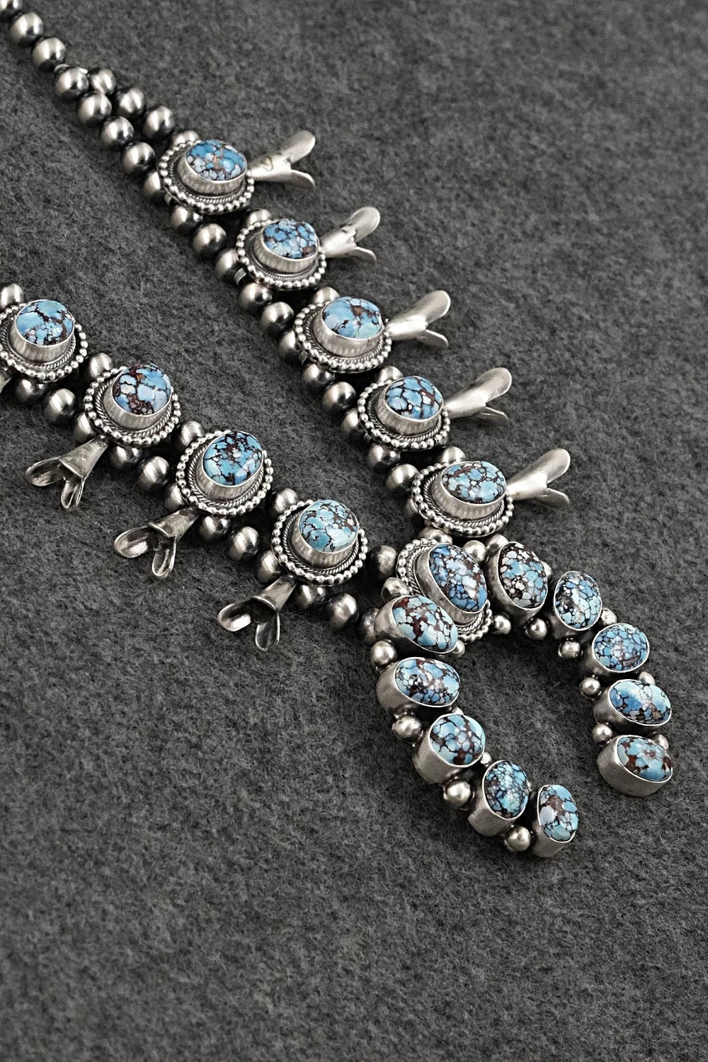 Turquoise & Sterling Silver Squash Blossom Set - Darrin Livingston