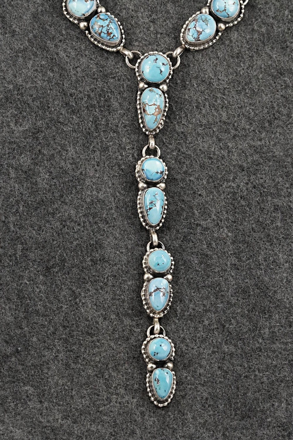 Turquoise & Sterling Silver Necklace and Earrings Set - Kathleen Livingston