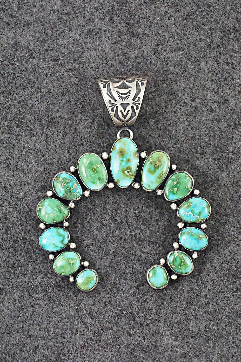 Turquoise & Sterling Silver Naja Pendant - Bernyse Chavez