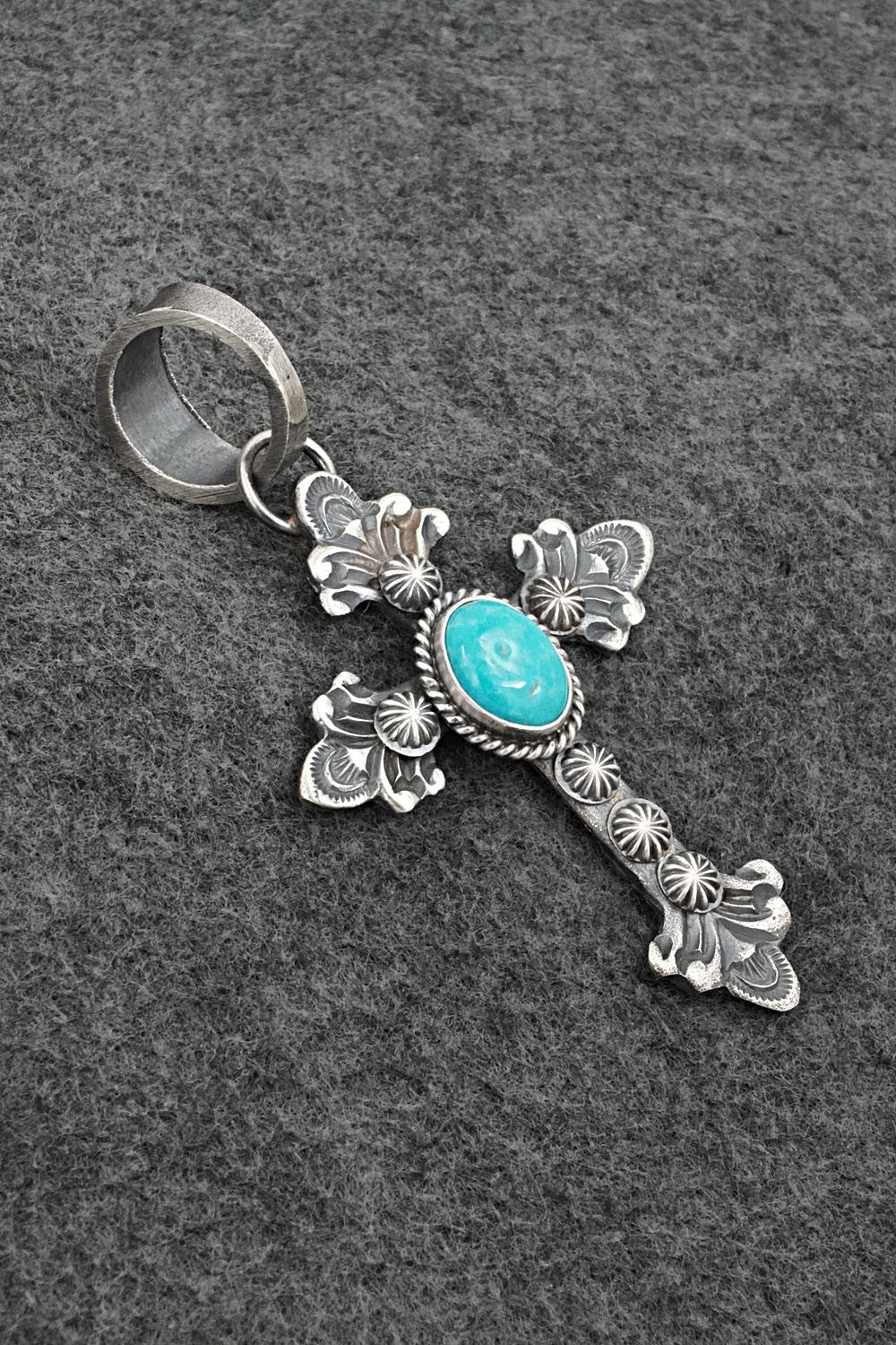 Turquoise & Sterling Silver Pendant - Kevin Billah