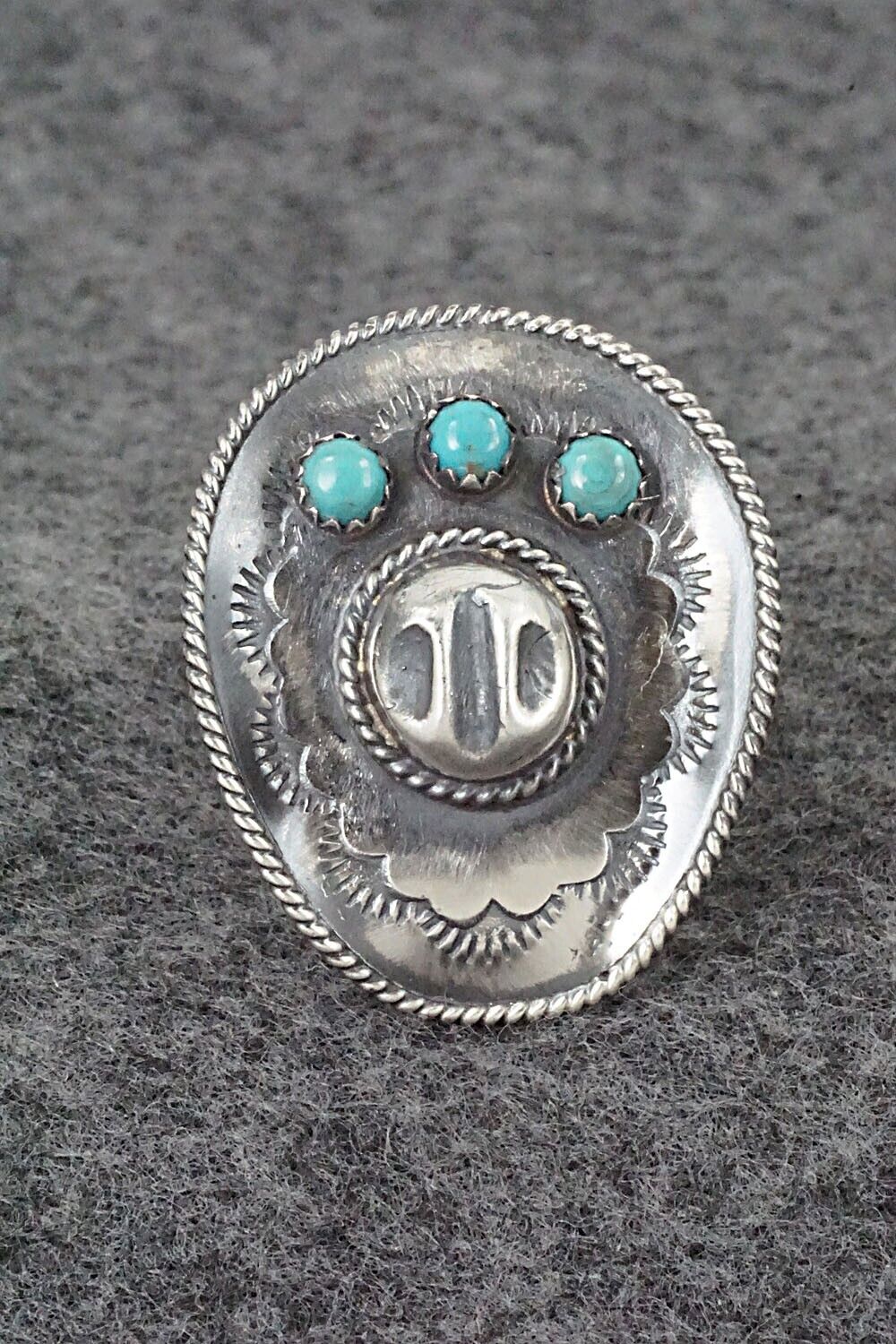 Turquoise & Sterling Silver Ring - Bobby Platero - Size 7