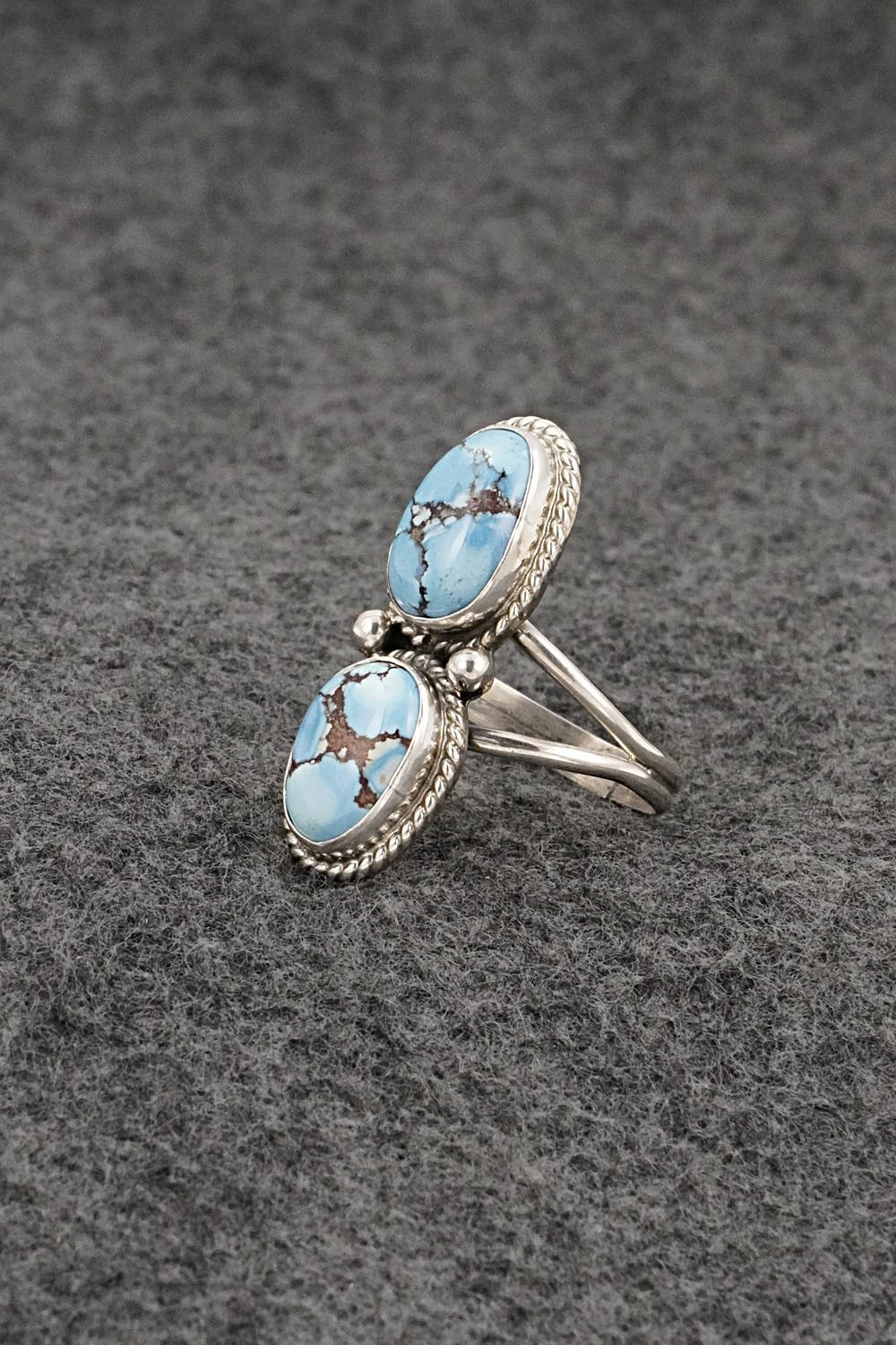 Turquoise & Sterling Silver Ring - Eugene Gruber - Size 9