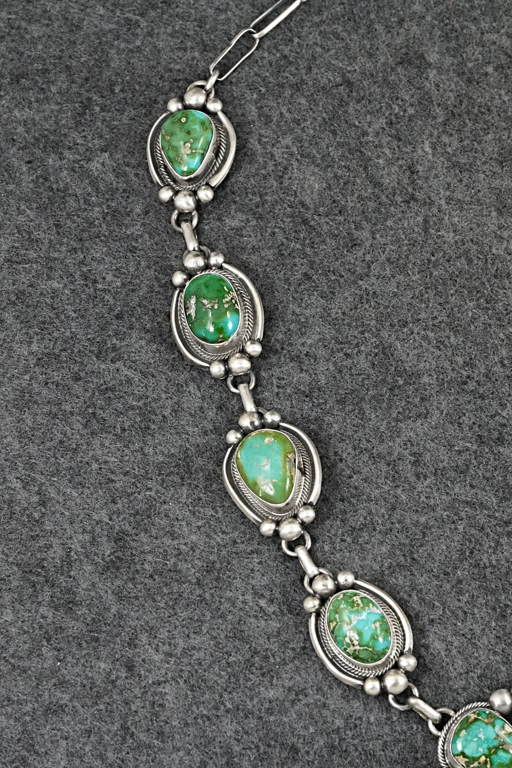 Turquoise & Sterling Silver Necklace and Earrings Set - Paul Livingston