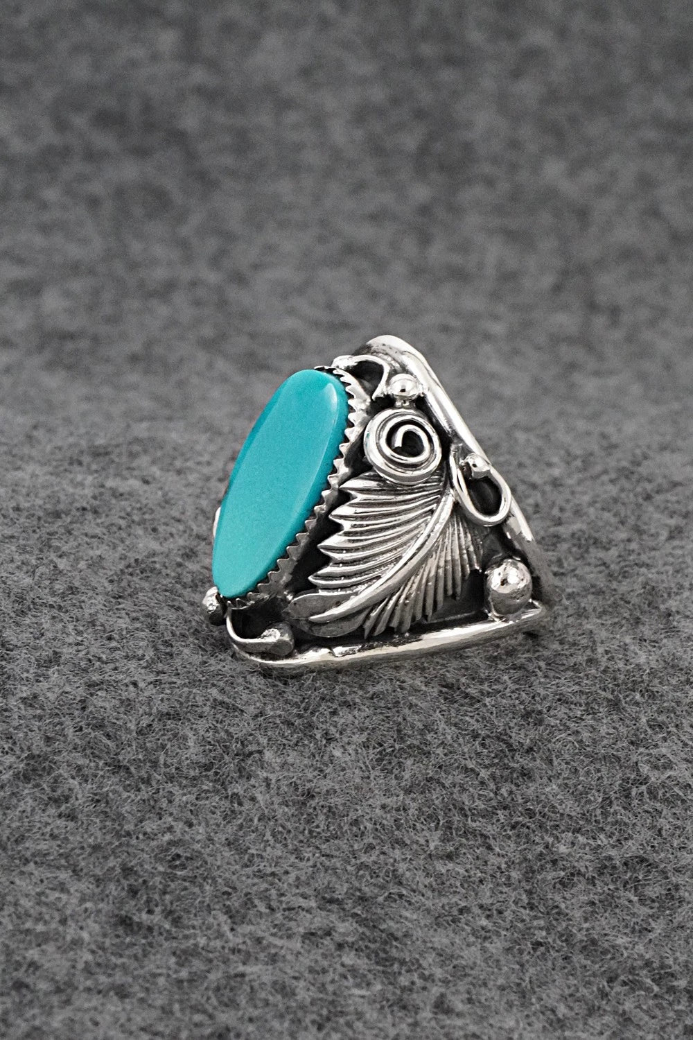 Turquoise & Sterling Silver Ring - Darrell Morgan - Size 11
