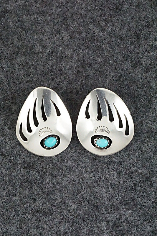 Turquoise & Sterling Silver Earrings - Ervin Begay
