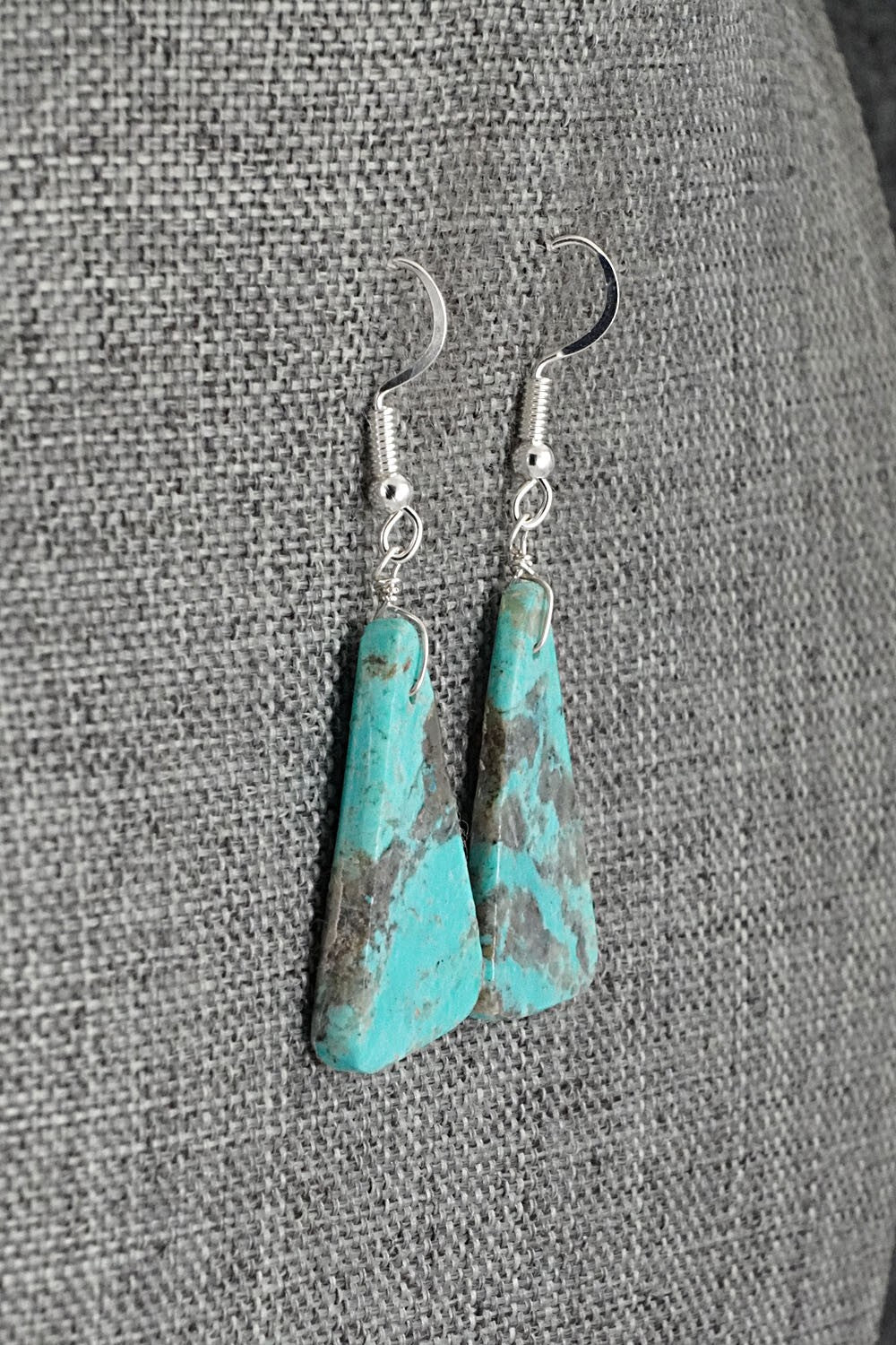 Turquoise & Sterling Silver Earrings - Louise Pete