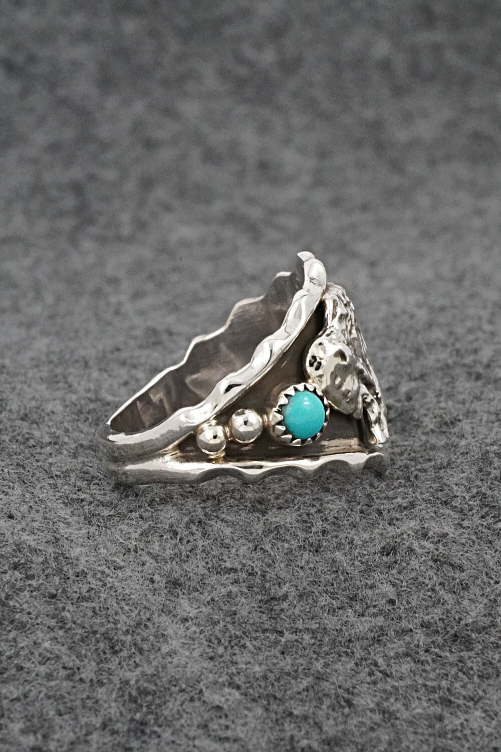 Turquoise & Sterling Silver Ring - Genevieve Francisco - Size 13