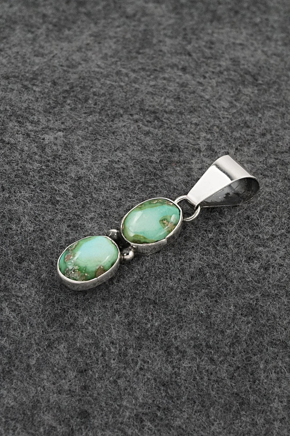 Turquoise & Sterling Silver Pendant - Eugene Gruber