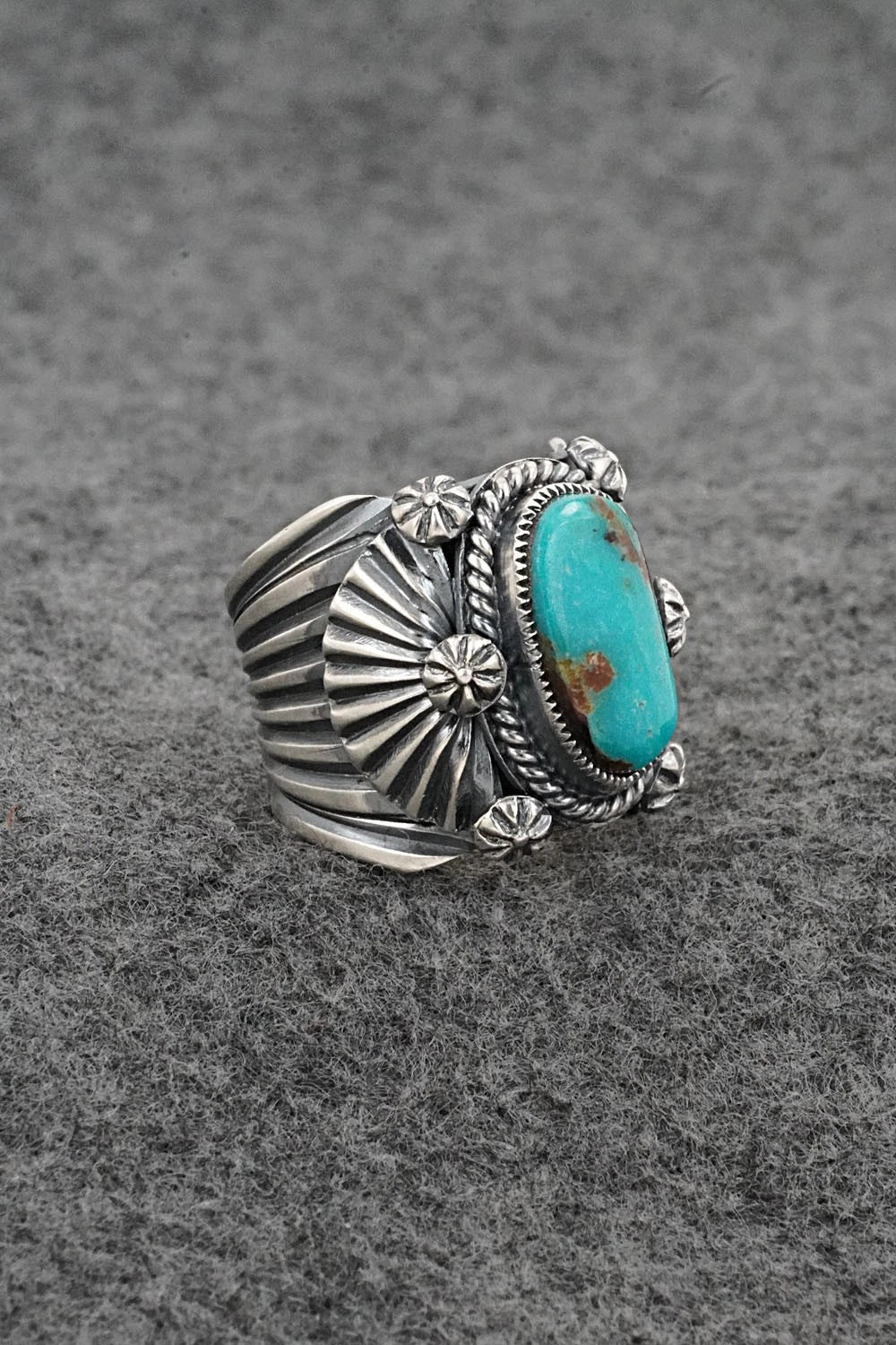 Turquoise & Sterling Silver Ring - Delbert Gordon - Size 7
