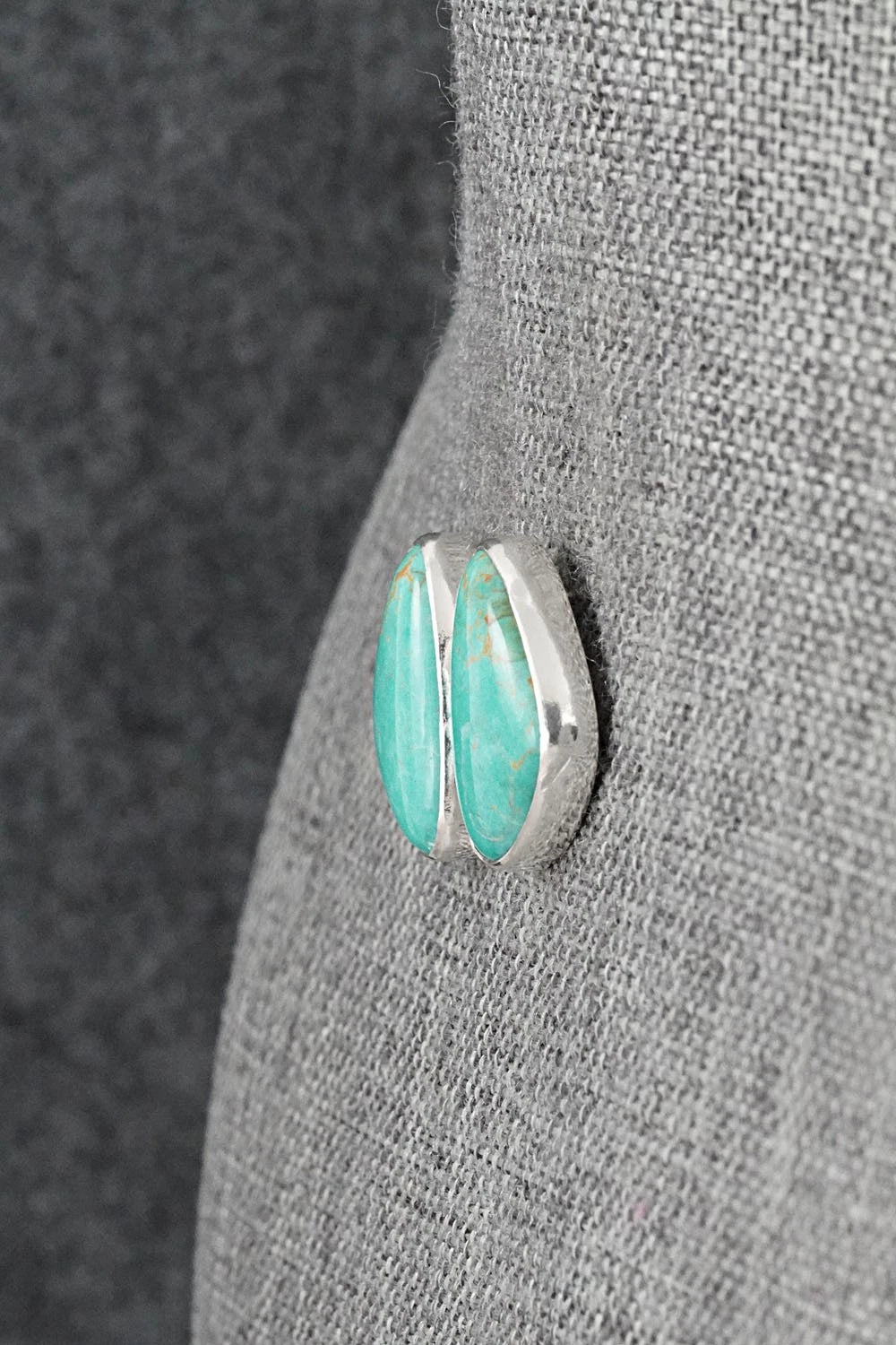 Turquoise & Sterling Silver Earrings - Eugene Gruber