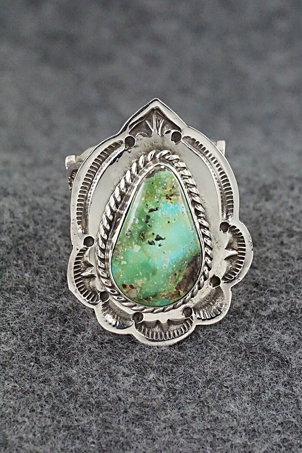 Turquoise & Sterling Silver Ring - Leonard Maloney - Size 8.75
